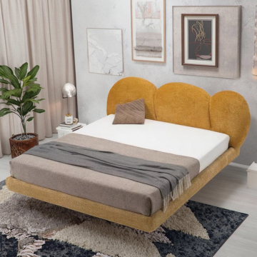 Most Popular Modern Gray King Size Bed with Steel Inner Frame and Adjustable Features