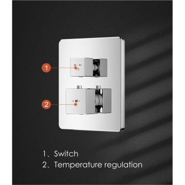 3 funciones Válvula de ducha oculta termostática cuadrada