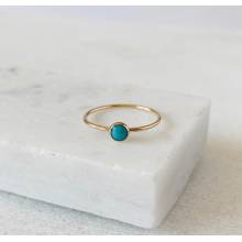 Turquoise Gemstone 18K Gold Ring As Birthday Gift