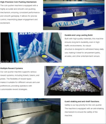 Coin Operated Games: Bonus Hole Coin Pusher Machine for Sale