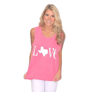 Camisoles in Pink, Screen Printing at Front, Customized Own Designs are Accepted, OEM Factory