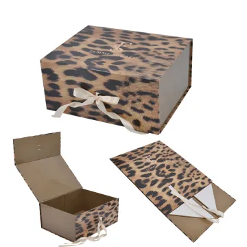 Colorful Rigid Cardboard Folding Gift Boxes with Ribbon