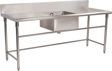 Commercial Restaurant Stainless Steel Catering Equipment / Work Table With Sink