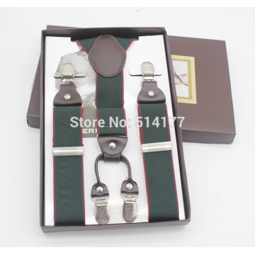 2019 army man suspenders fashion braces gift box Adjustable 4 Clips suspenders Men's Gift Bridegroom/Wedding apparel accessories