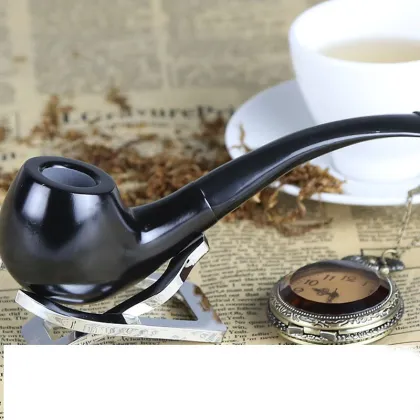 Cross-border hot sale high-end spot ebony smoking pipe Genuine ebony handmade