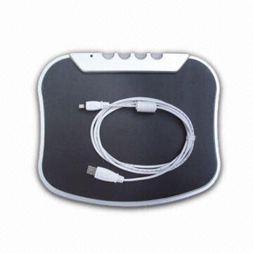 Cool Blue Light Mouse Pad with USB Hub and LED Indicator