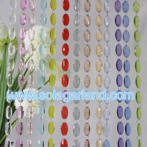 Acrylic Crystal Faceted Oval Bead Tree Garland Door For Wedding Decoration