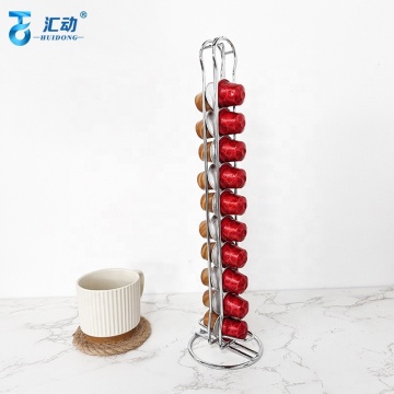 Rotating Coffee Capsule Holder for 20 Nespresso Capsules: Minimalist Design