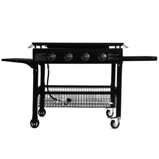 Professional restaurant commerical flat top grill plancha gas grill with 2 sides .