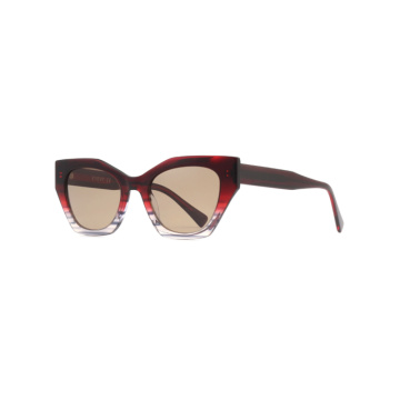 Frauen trendy polarisierte schlanke Katzenaugen -Acetat -Sonnenbrille