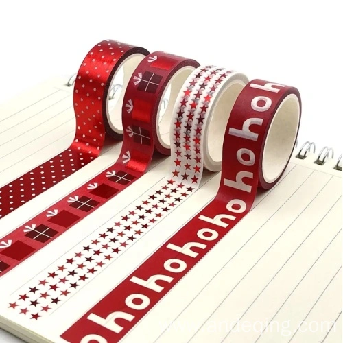 Red Foil Stripe Washi Tape