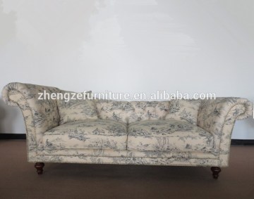 Elegant style sofa, royal furniture sofa set, printed fabric
