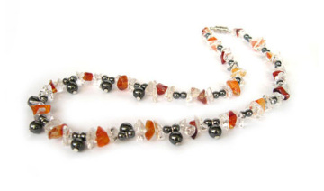 Hematite chip stone necklace
