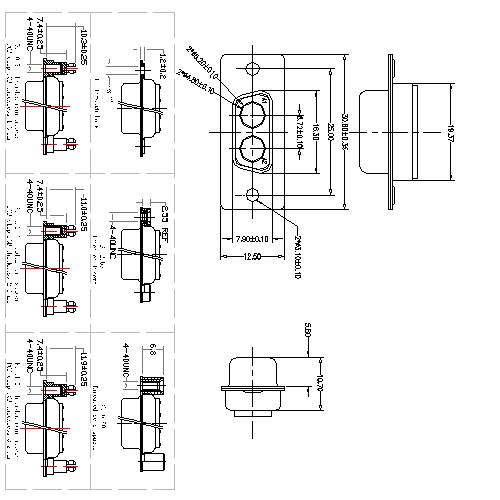 PDC2W2-FXXXX00 Coaxial D-SUB 2W2 FEMALE Solder Cup 