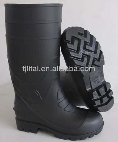 pvc working boots black