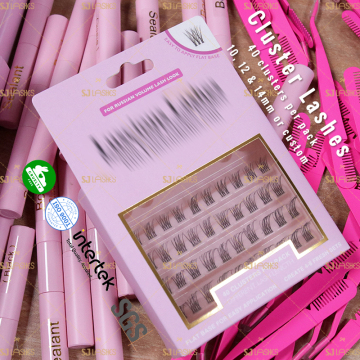 PBT Fiber Matte Black DIY Lash Extensions - 40 Clusters per Tray