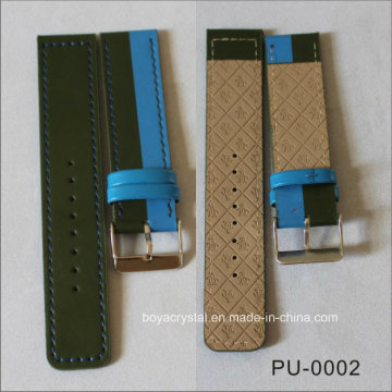 Nice-Looking Blue PU Watch Strap for Students-PU-0002