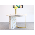 Marble dining table and chairs Modern Marble Stainless Steel Leg Round Dining Table Factory