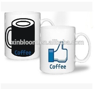 2015 new magic ceramic thumb color changing mug,creative heat transfer printing cup