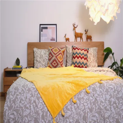 Pure Color Breathable Coral Velvet Children Bed Blanket