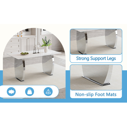 Modern Stainless Steel Pedestal Dining Table