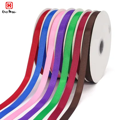 Wholesale 100% Polyester Solid Color Grosgrain Ribbon - Custom Print Gift Ribbon with Logo