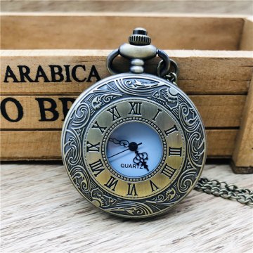 Steampunk Roman Numerals Pocket Watch Men Women Hollow Case Vintage Fob Pocket Watches with Pendant Necklace Gift cep saati