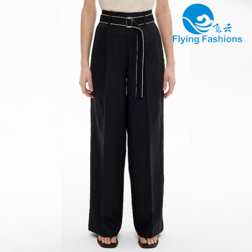 بنطال طويل مخطط متباين الألوان