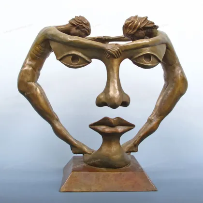 Rank good quality dancing art casting bronze naked women dancing figurines