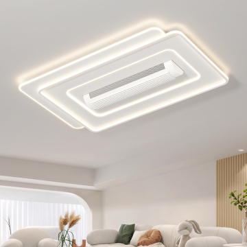 105cm Iron Spectrum Full Spectrum Bladeless Siling Fan dengan Cahaya LED, Kawalan Jauh untuk Ruang Tamu
