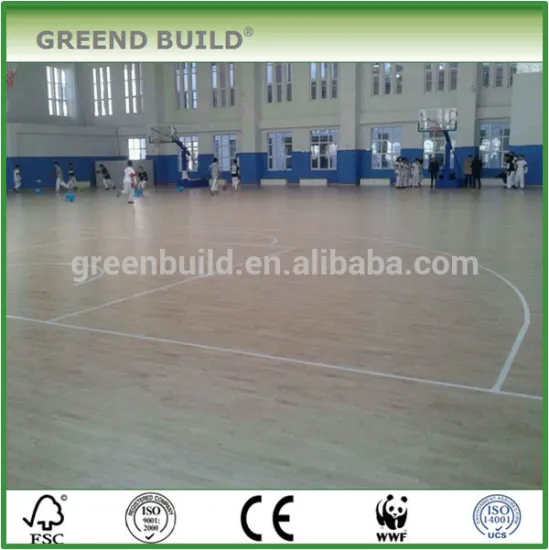 Solid wood birch panels basketball flooring