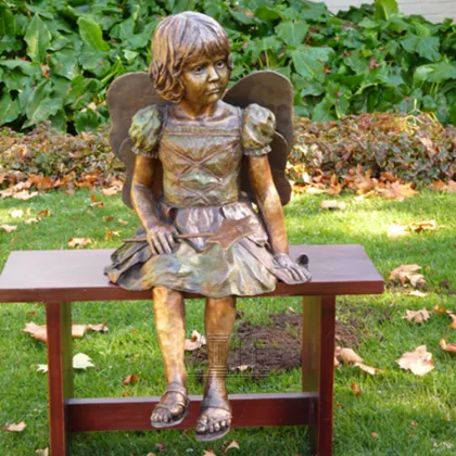 Factory Supply outdoor bronze girls sculpture sister statue
