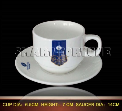 High Quality Durability Snow White Porcelain Cup and Saucer Set