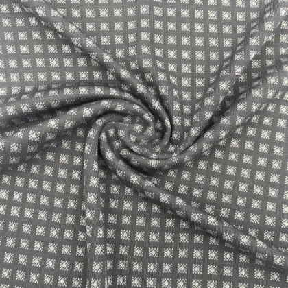 Checked Pattern Modal Polyester Blend Jacquard Knitted Cloth