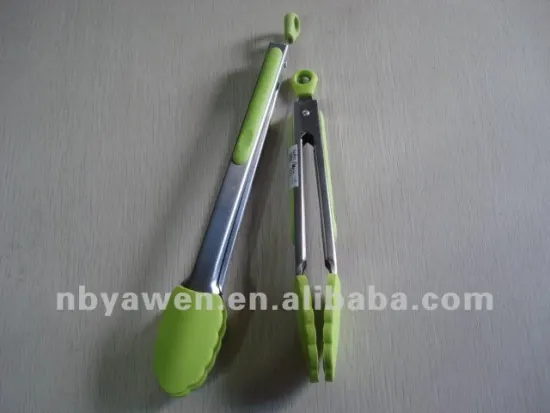 12" and 15" green silicone food tong set