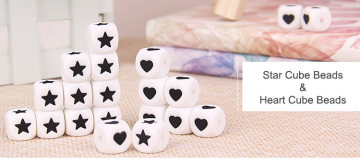 2017 Kean's star and heart food grade silicone beads with best price
