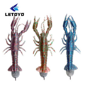 Letoyo 12,5 cm 18G krewetki Kryształowe Przynęty 3D Oczy Miękka przynęta na sprzęt wędkarski pesca