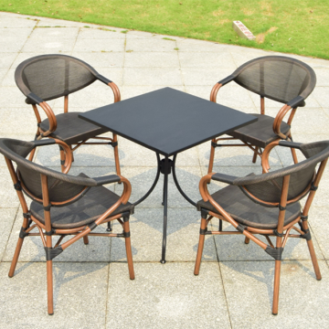Youya All-Weather 5-Piece Metal Balcony Coffee Table and Garden Bistro Set