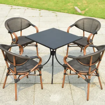 Youya Cheap Outdoor Patio Garden French Table Sets with Antique Cast Iron Furniture Legs for Bistro Set