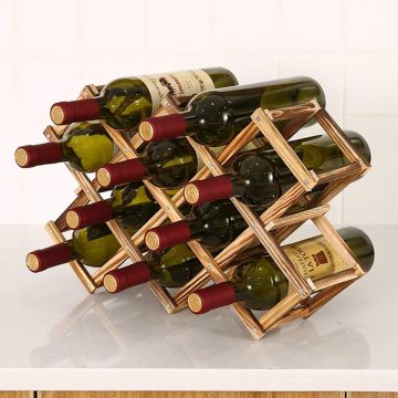Sustainable Large Capacity Wooden Wine Rack - Bamboo Wine Cellar for Party Use