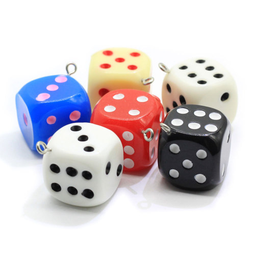 100pcs Solid Fun Mini Figurines Resin Dice Charms For Keychain Findings Diy Crafts κολιέ σκουλαρίκι κρεμαστό κόσμημα αξεσουάρ