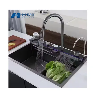 Modern Smart Waterfall Sink Kitchen Sinks in High-Quality 304 Stainless Steel