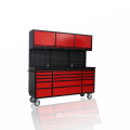 HTC7218 Work Trolley Workbench Stainless Steel Mobile Tool Chest 15 Drawers + 3 Cabinet