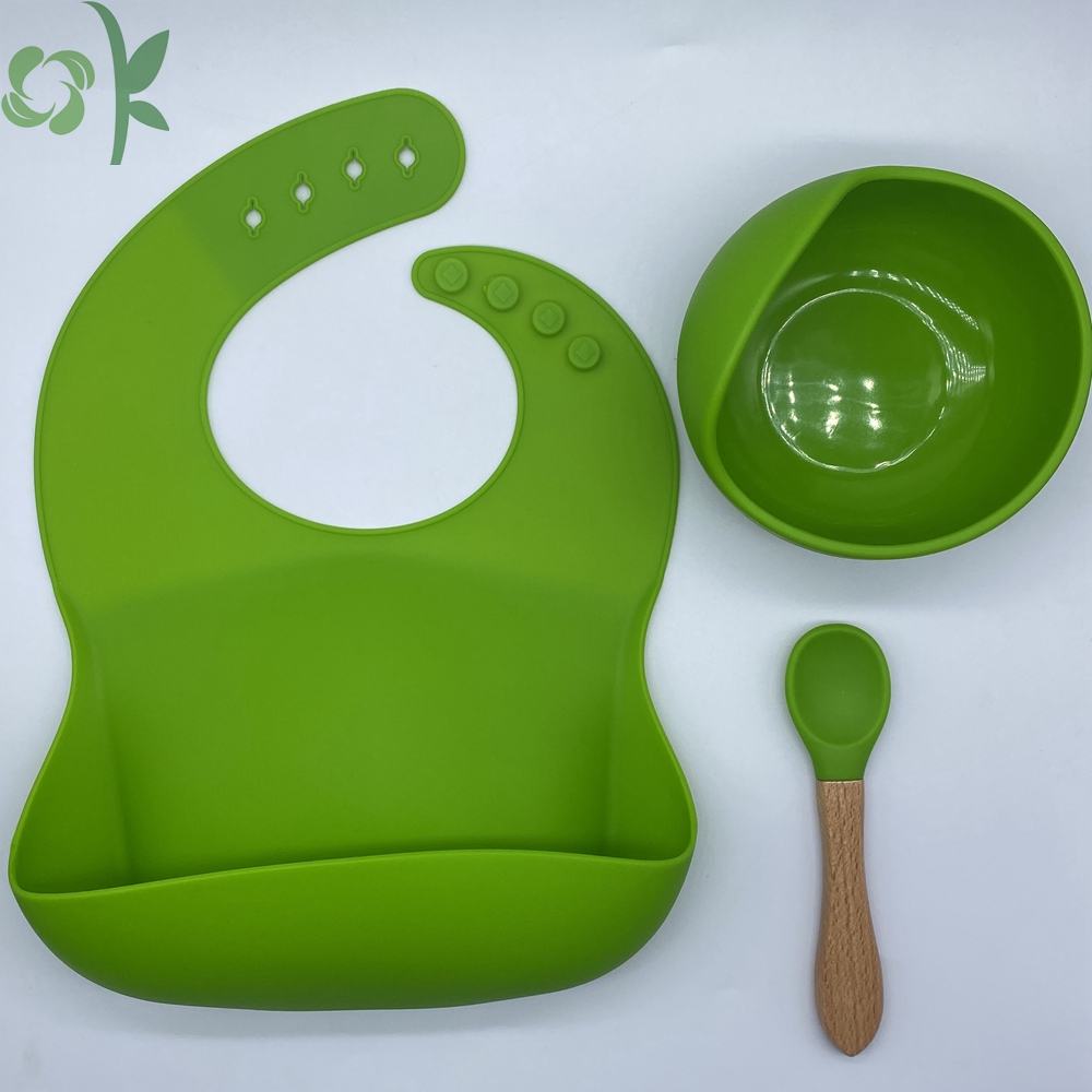 Silicone Waterproof Baby Suction Bowl with Spoon Set