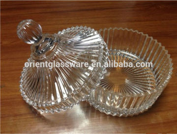 high quality chocolate sugar glass bowl with crystal cap