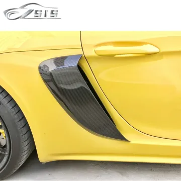 718 Fender Vents - Fit for POR 718 (2017-2019) GT4 Style DRY Carbon Fiber Side Vents for 718 Cayman