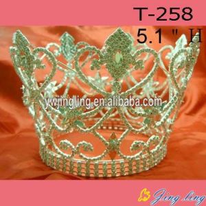 Full Round Crystal Heart Queen Crowns Bride