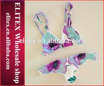 2017 online wholesale purple petal sexy print brazilian swimwear CK353