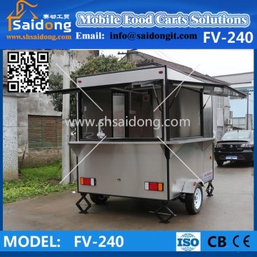 Fashionable design Hot sale Stainless steel mobile food truck-food trailer-food van for sale