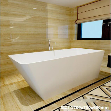 Durable Freestanding White Acrylic Solid Surface Fashionable Bathtub
